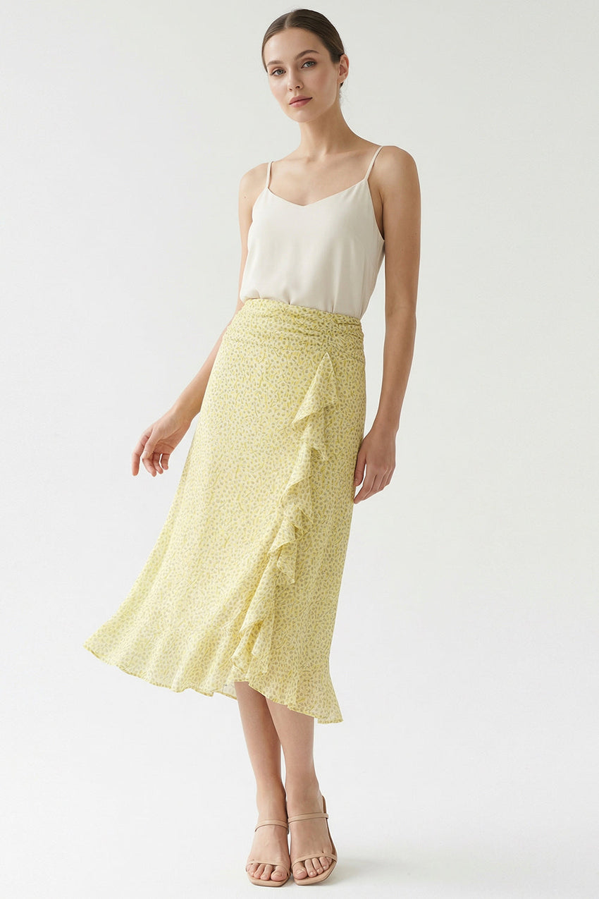 Ruffled Midi Skirt - MULTI COLOR