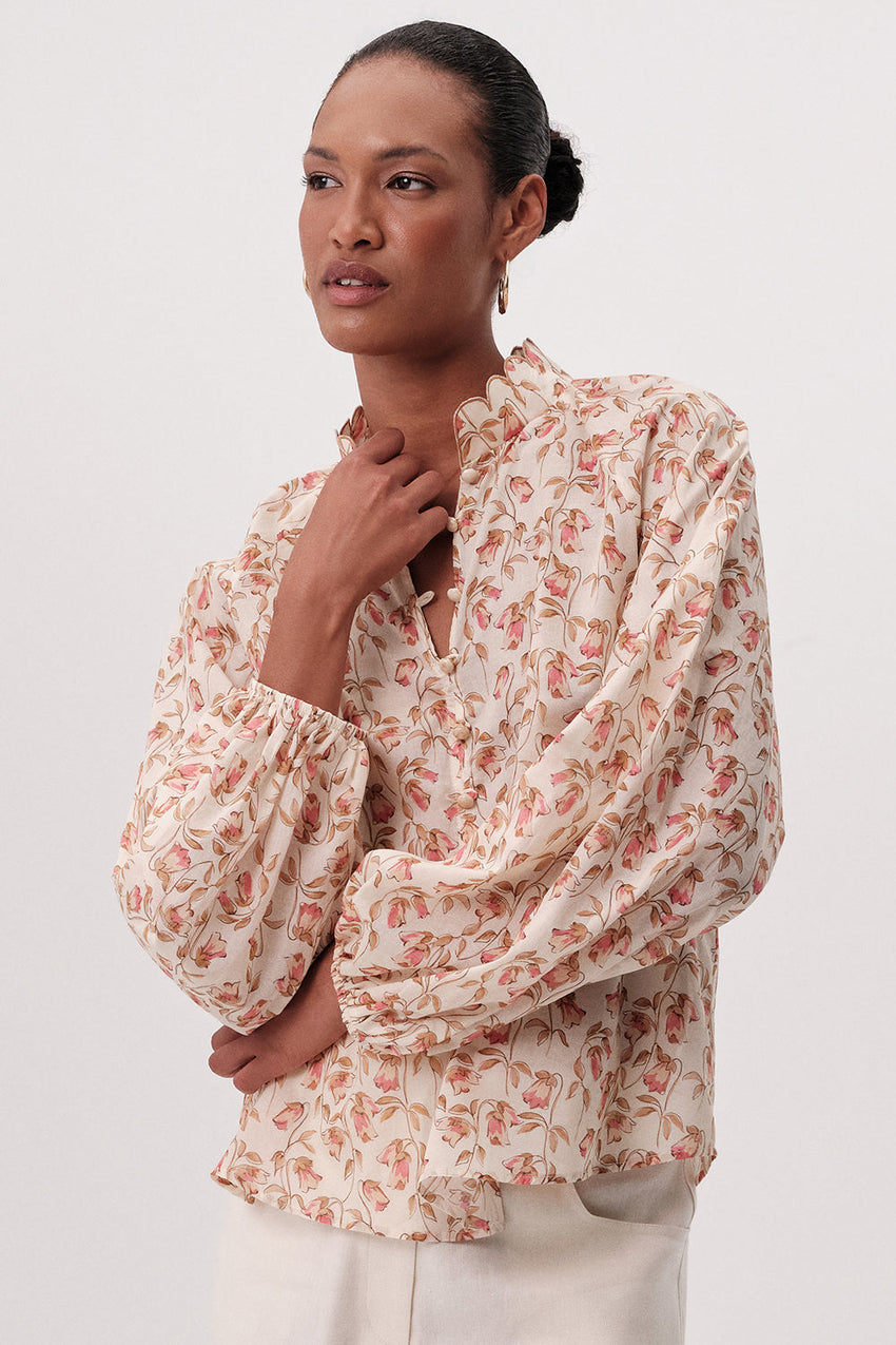 Kathy High Neck Shirt - MULTI COLOR
