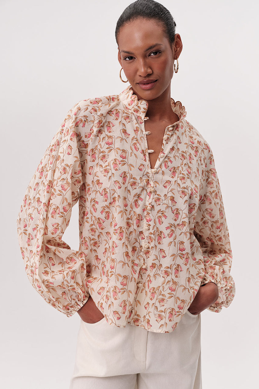 Kathy High Neck Shirt - MULTI COLOR