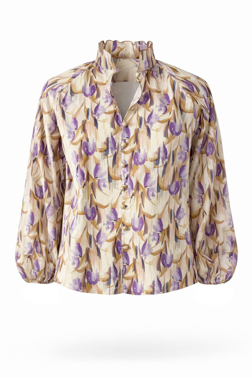 Yesenia High Neck Shirt - MULTI COLOR