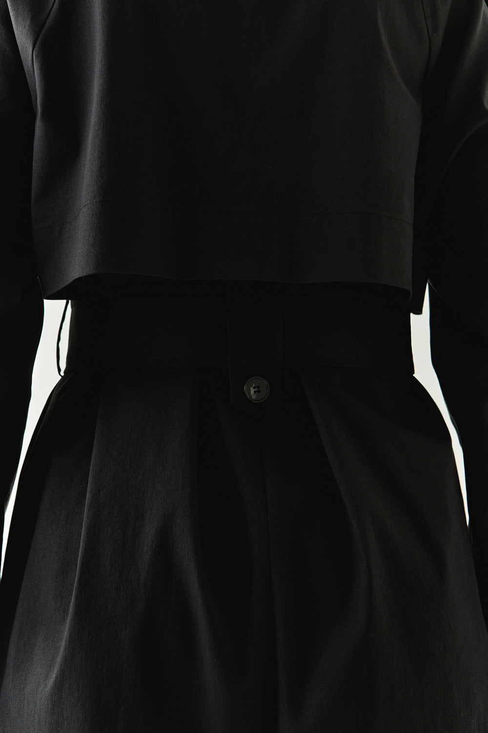 Angie Black High Neck Belted Trench Coat