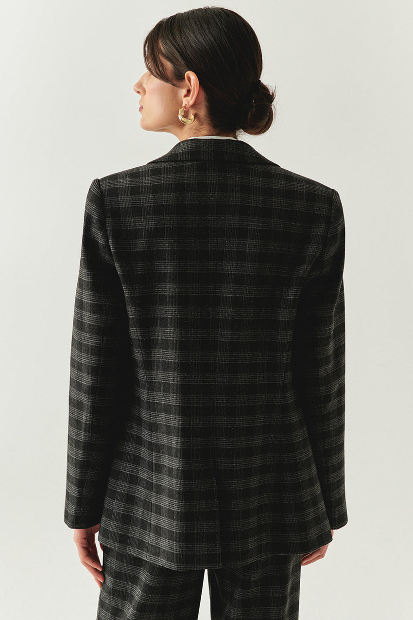Amiri Anthracite Plaid Collar Jacket with Pockets