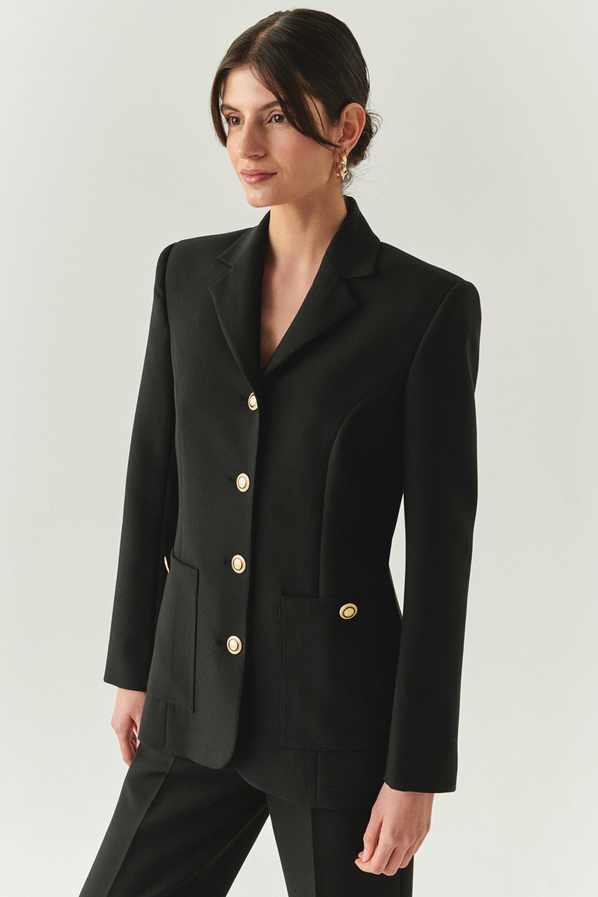 Veda Tailored Jacket with Shirt Collar & Pockets