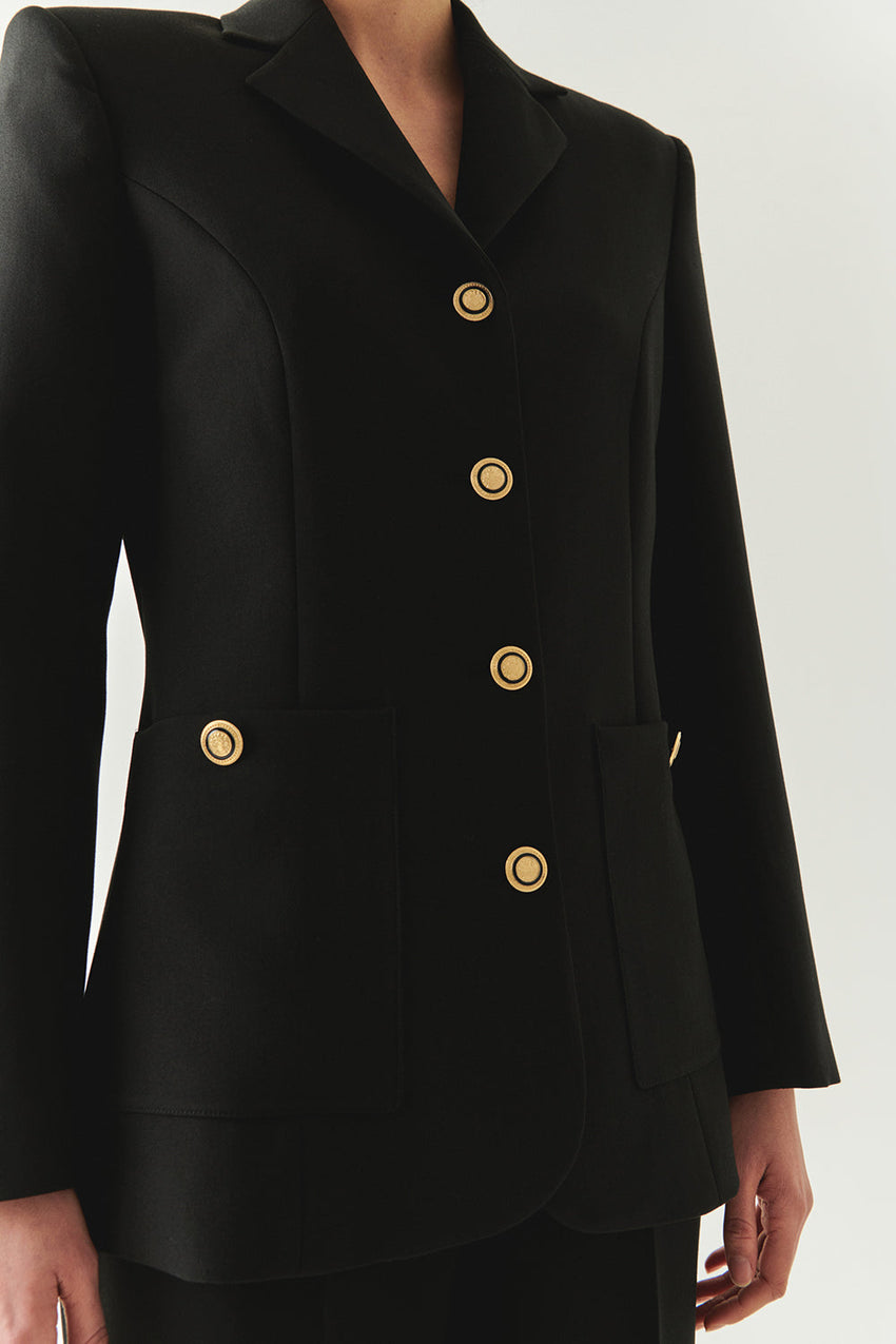 Veda Tailored Jacket with Shirt Collar & Pockets