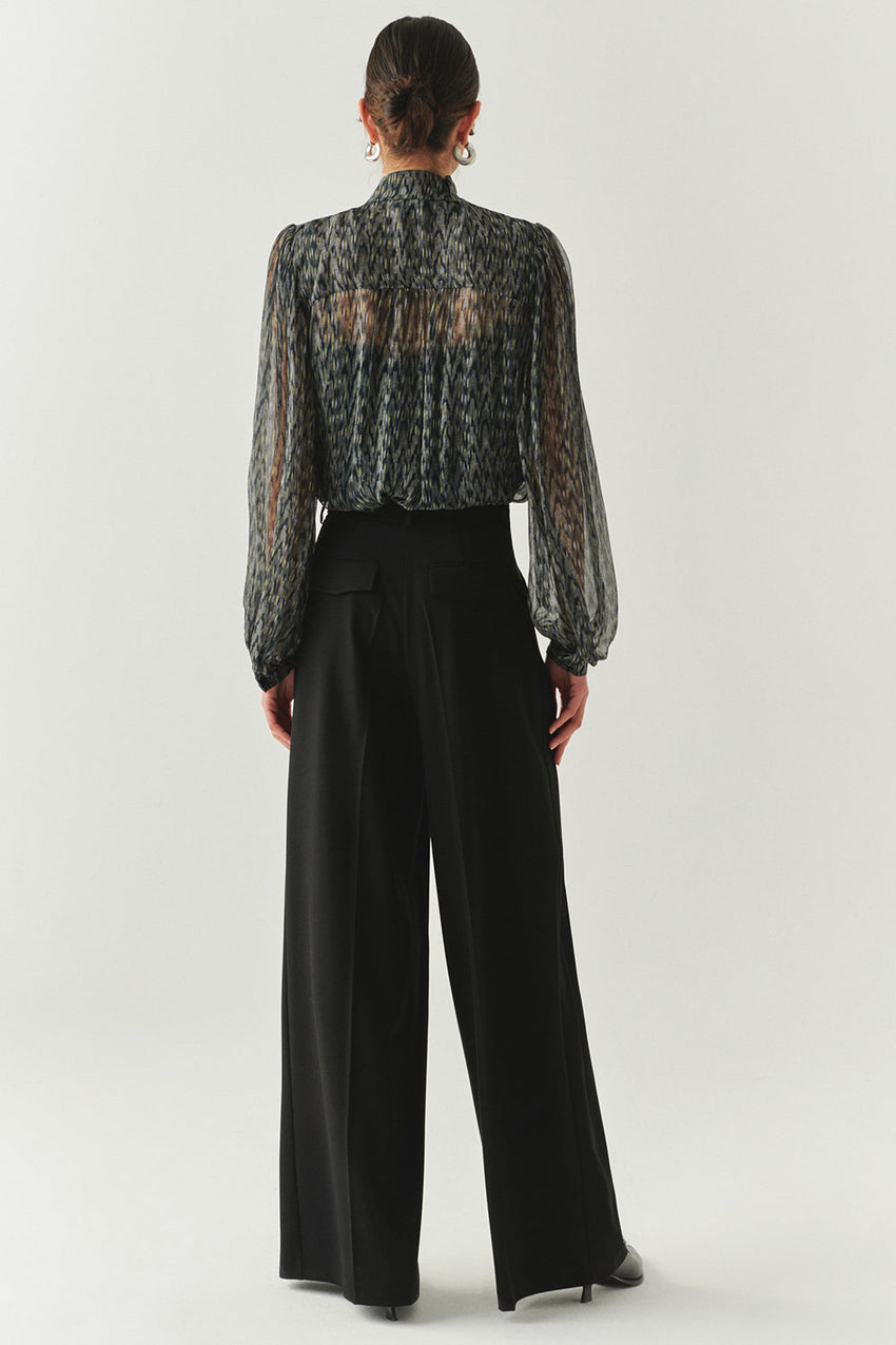 Nala Black Wide-Leg Pocketed Pants