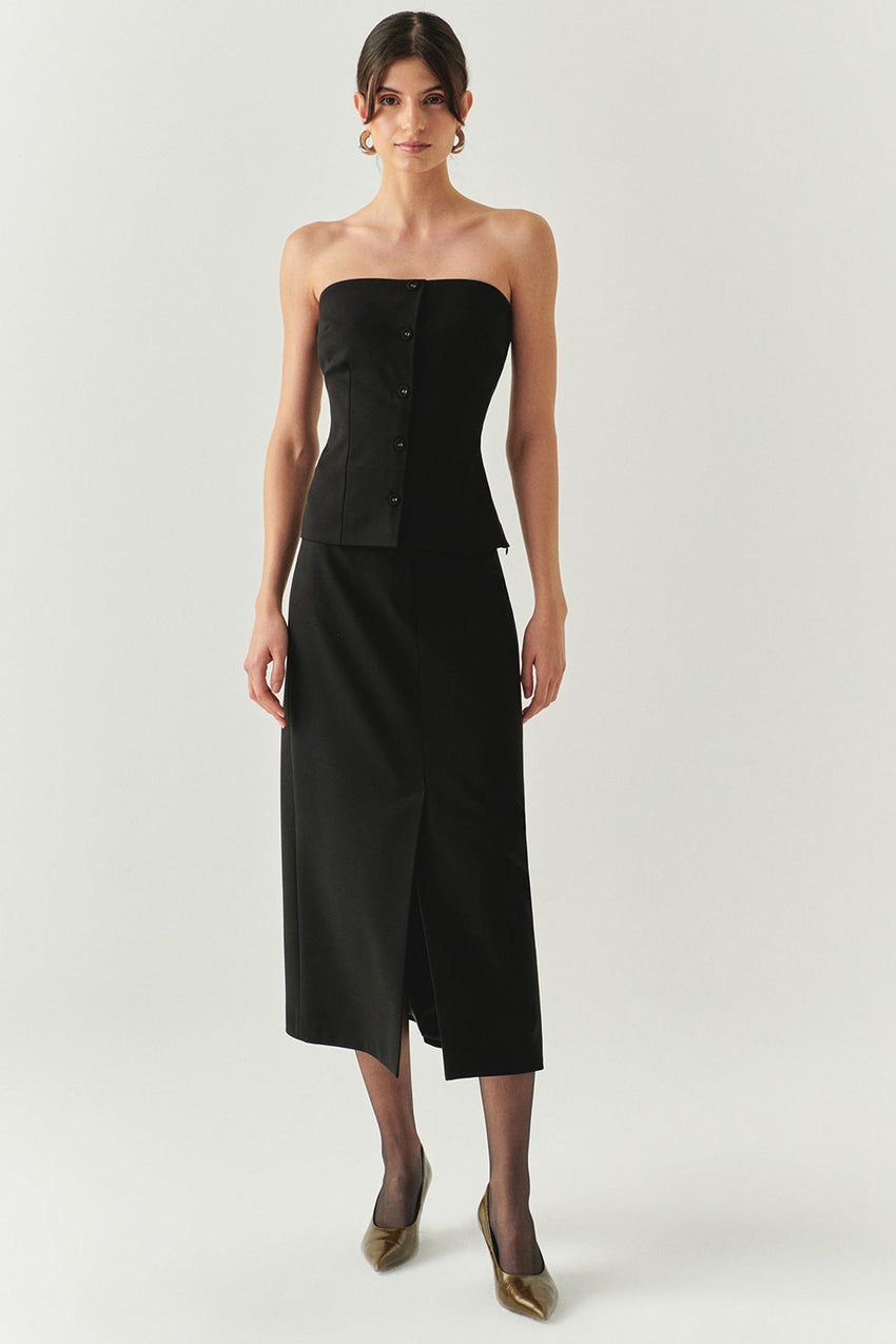Arlette Belted Pocketed Skirt