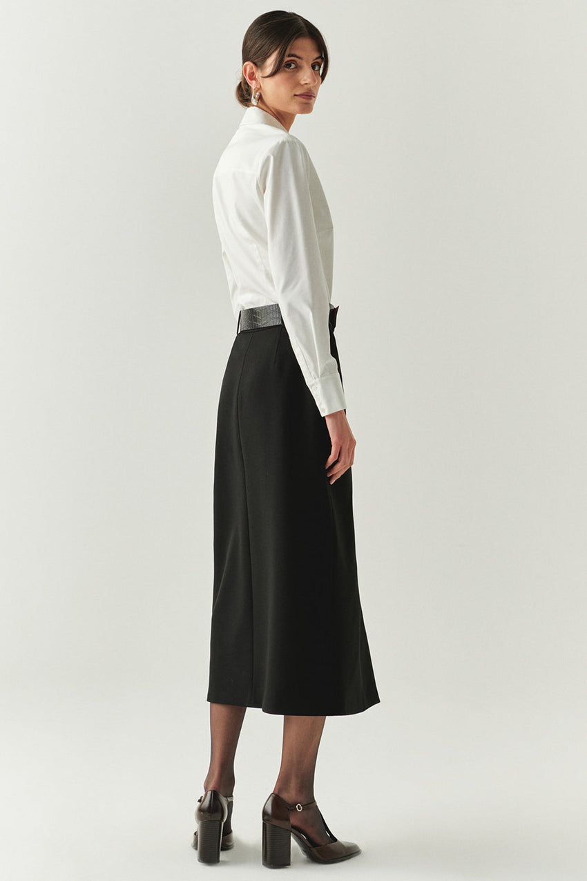 Arlette Belted Pocketed Skirt