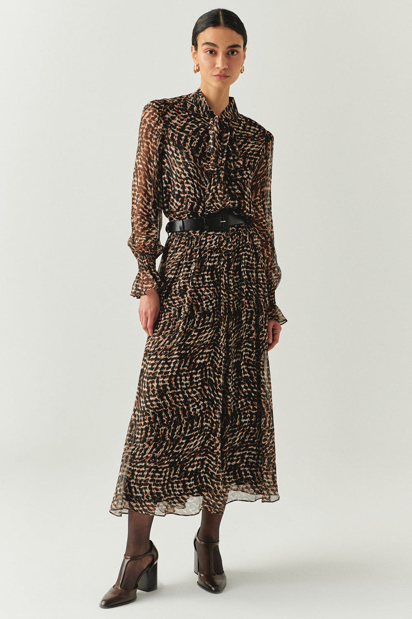 Teresa Printed Chiffon Midi Skirt