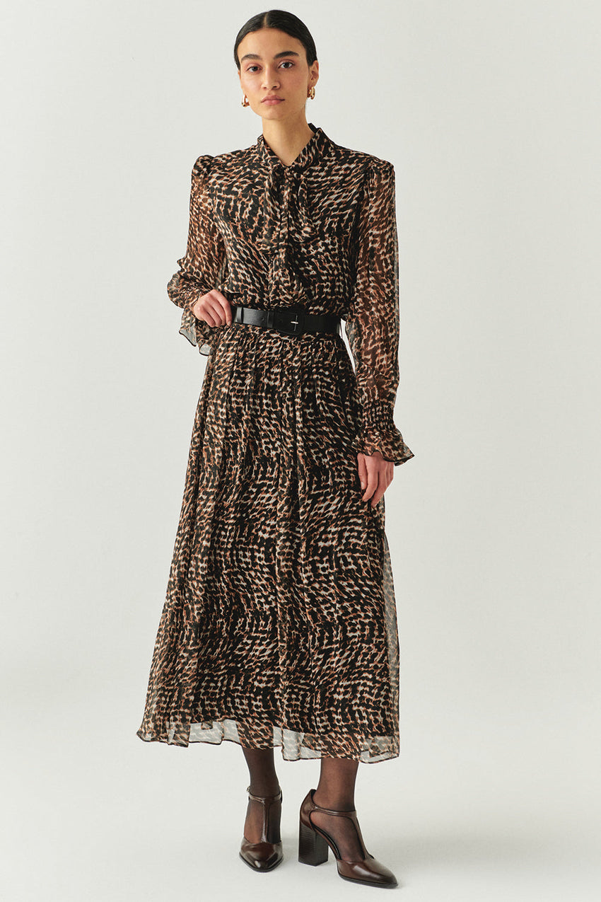 Teresa Printed Chiffon Midi Skirt