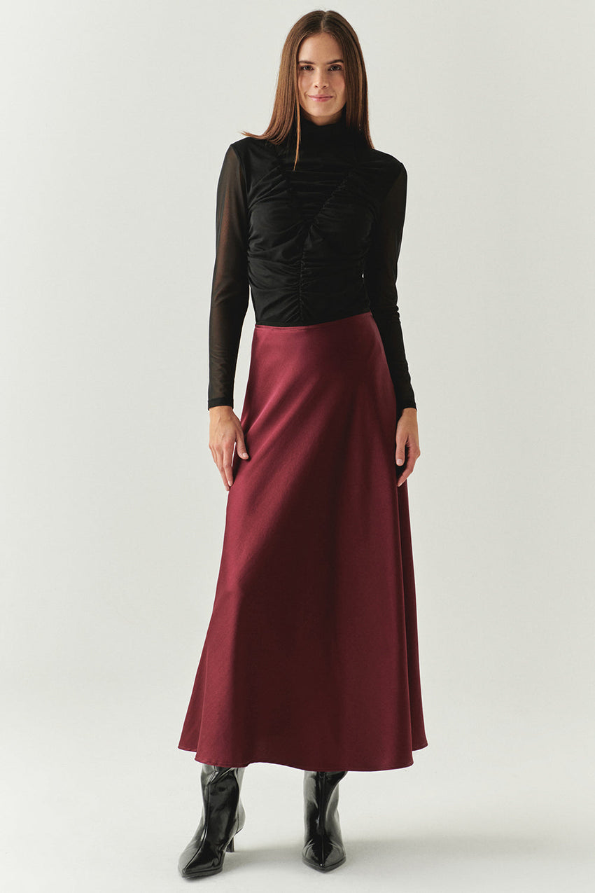Justice Black A-Line Midi Skirt