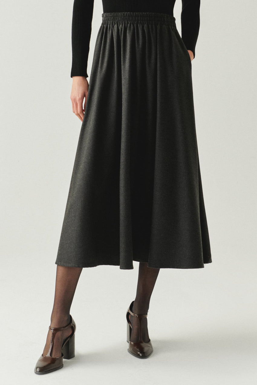 Lauryn Grey Midi Skirt