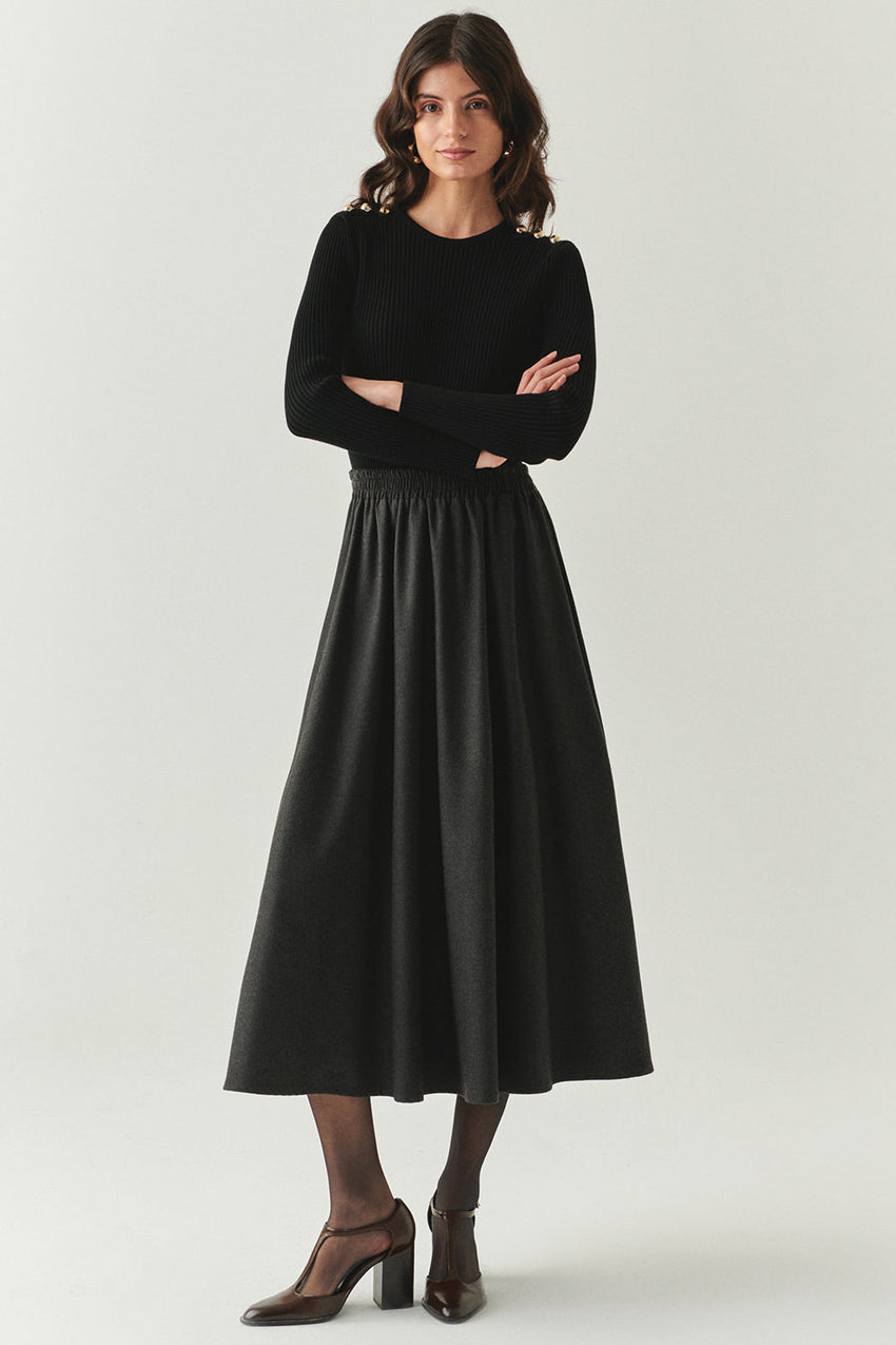 Lauryn Grey Midi Skirt