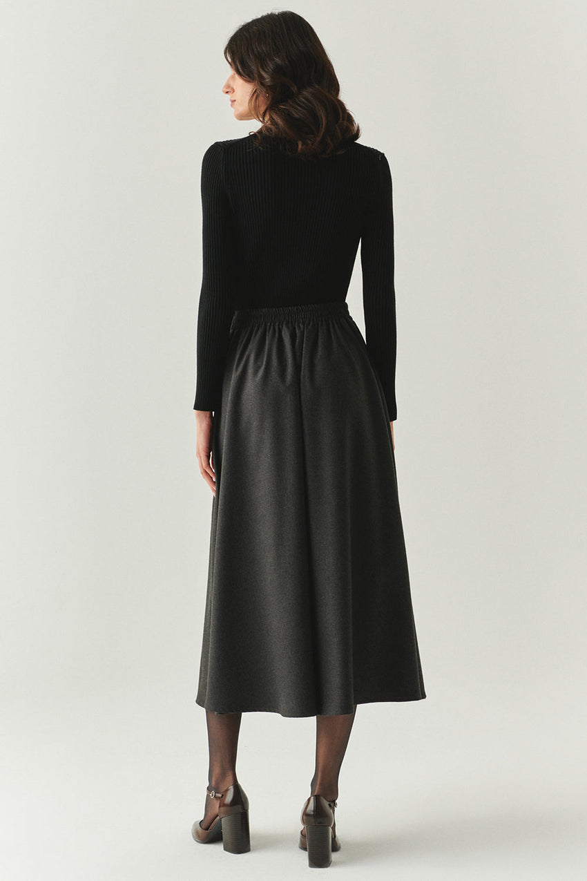 Lauryn Grey Midi Skirt