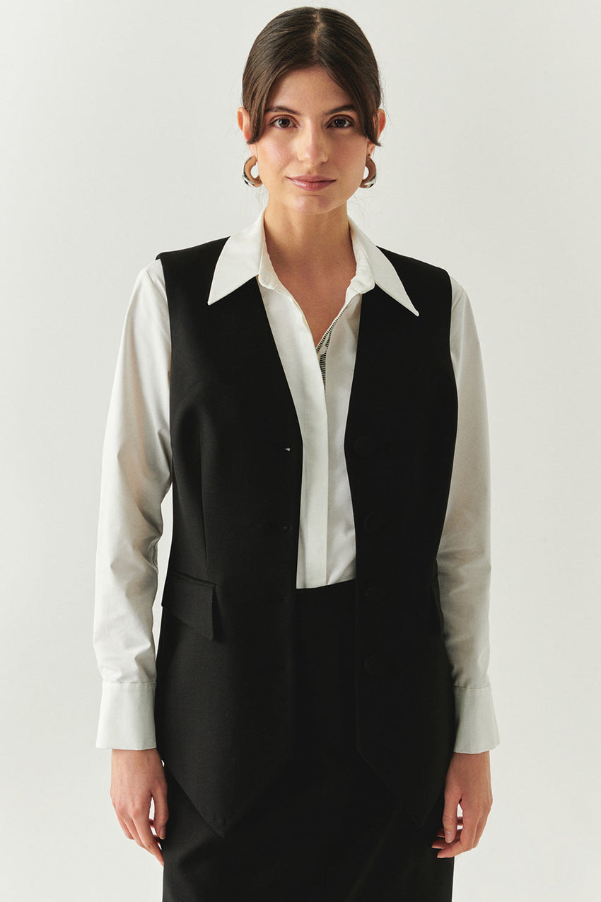 Celia Sleeveless V-Neck Vest