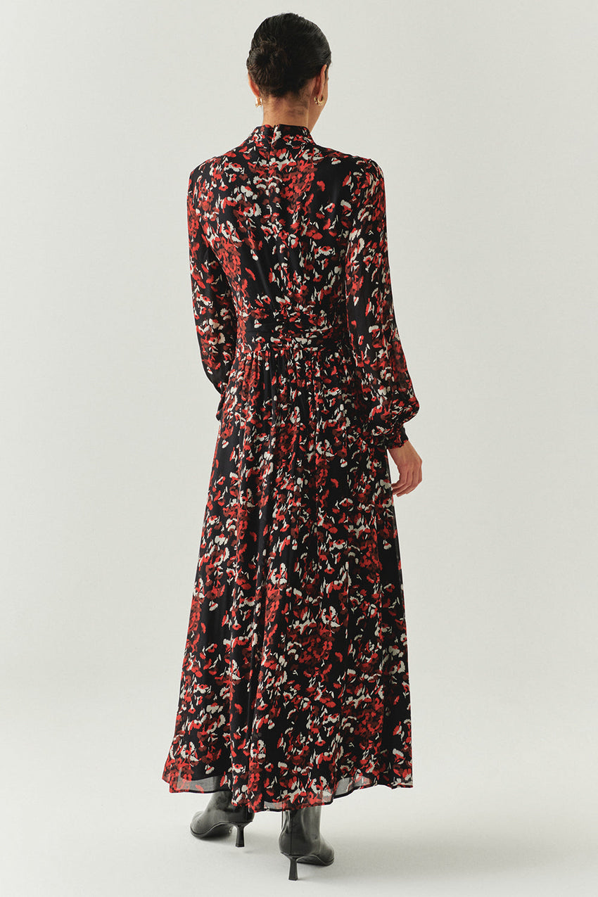 Erin Printed High Neck Maxi Dress