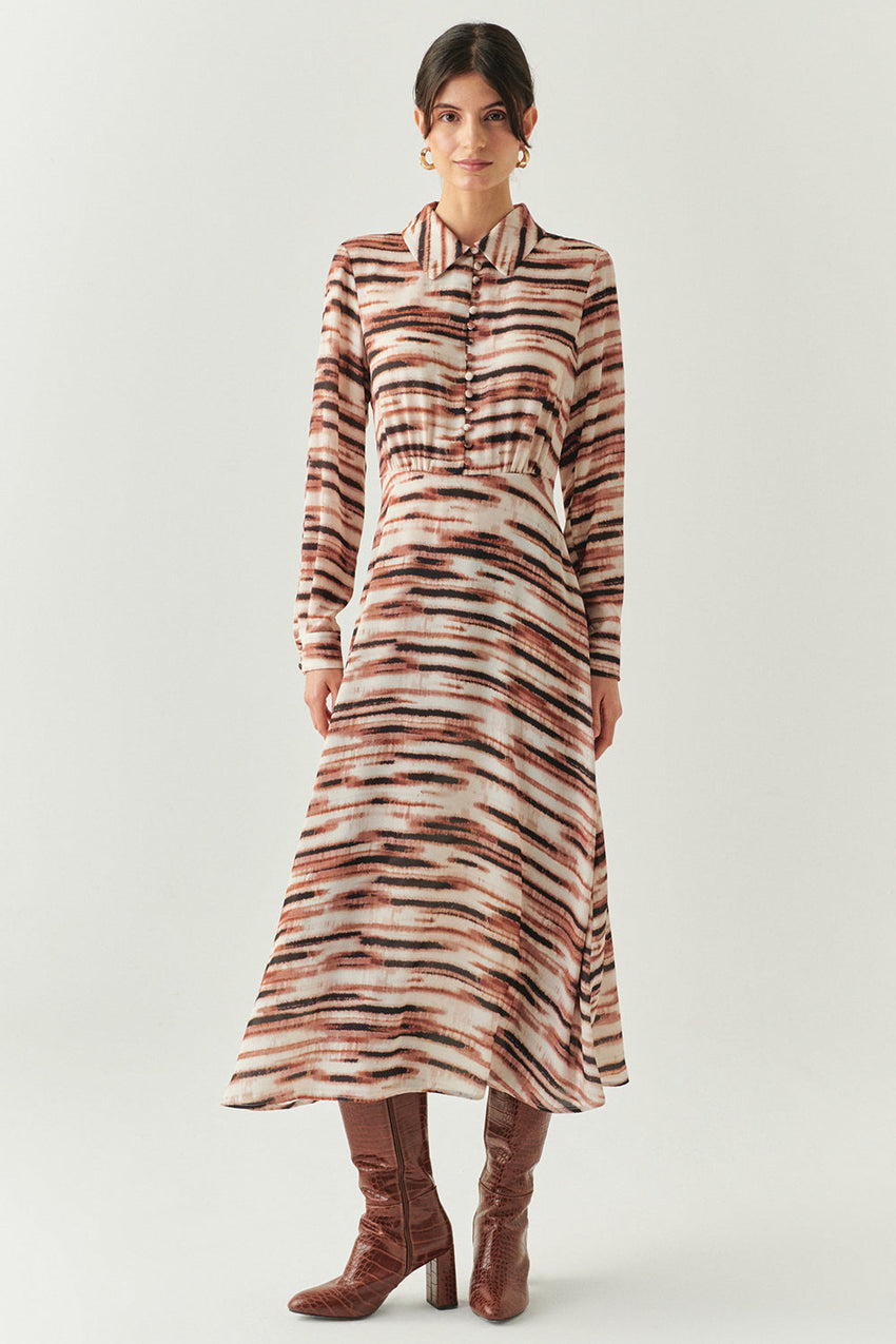 Fallon Printed Chiffon Shirt Dress