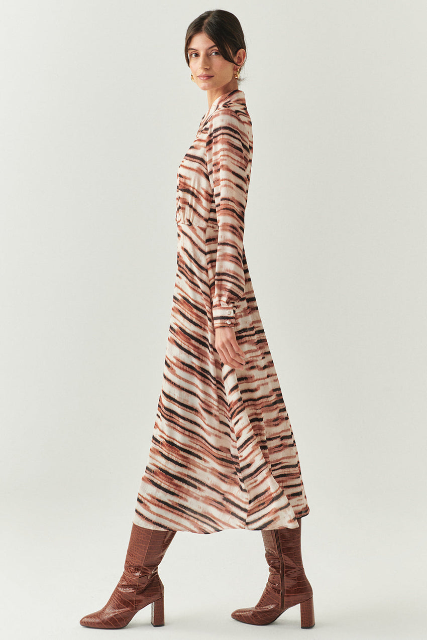 Fallon Printed Chiffon Shirt Dress