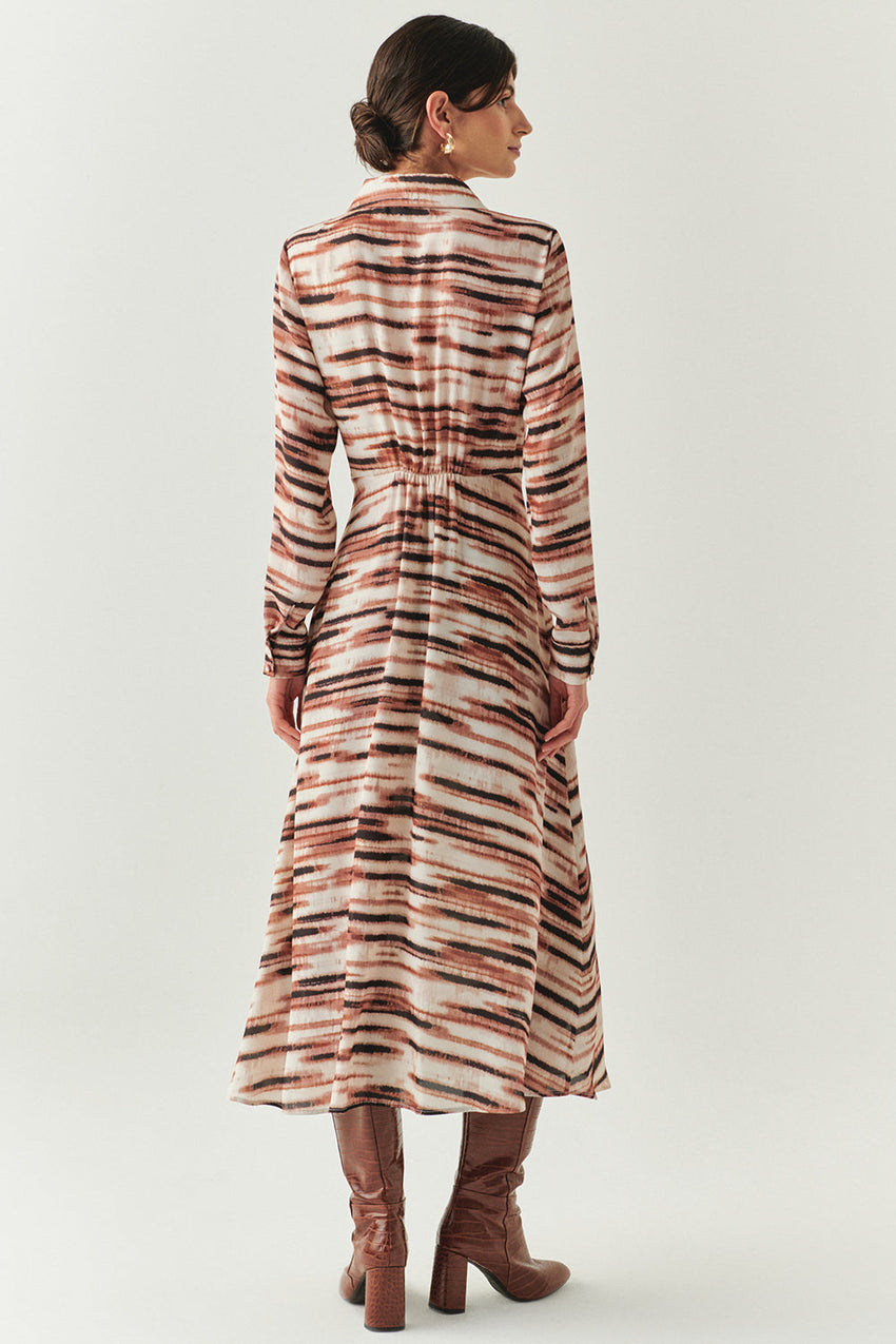 Fallon Printed Chiffon Shirt Dress