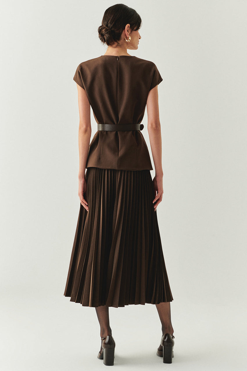 Jolie Sleeveless Pleated Dress