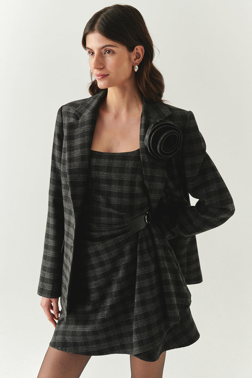 Jada Anthracite Sleeveless Mini Dress