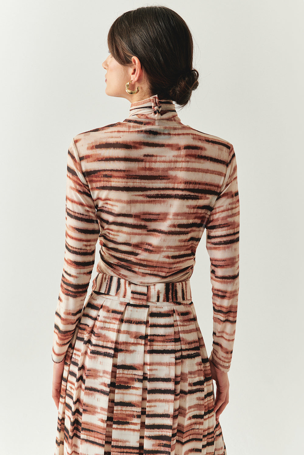 Cheyenne Multicolor Long Sleeve Mesh Turtleneck