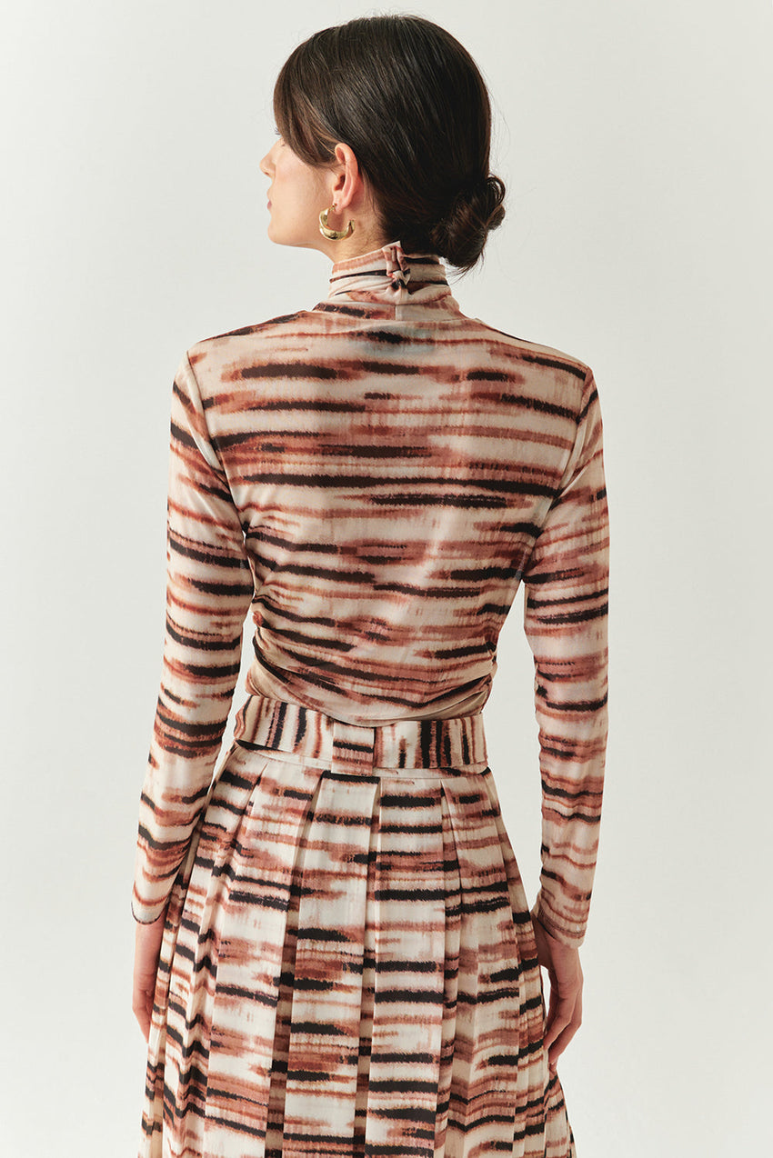 Cheyenne Multicolor Long Sleeve Mesh Turtleneck