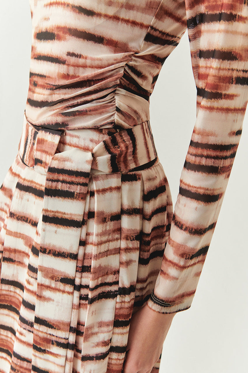 Cheyenne Multicolor Long Sleeve Mesh Turtleneck