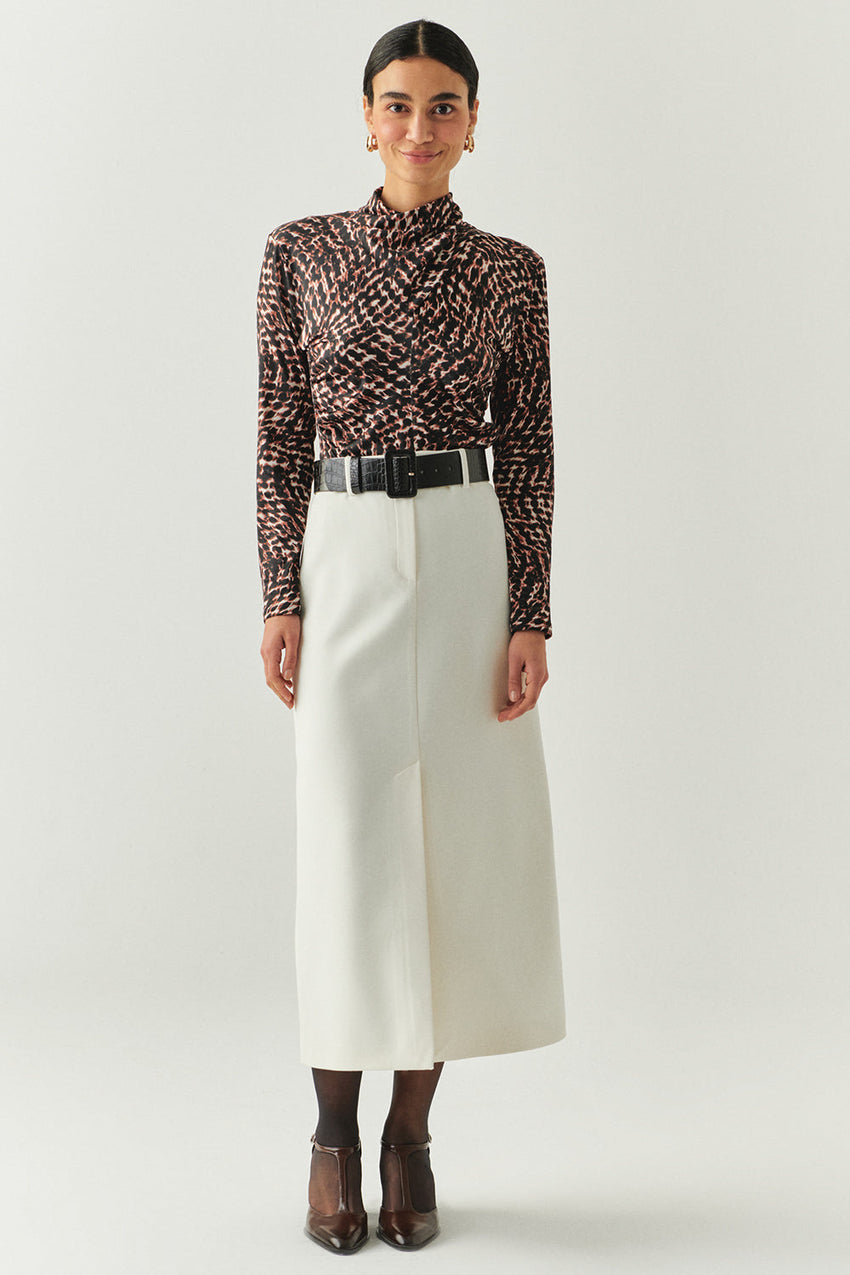 Ensley Printed Turtleneck Blouse