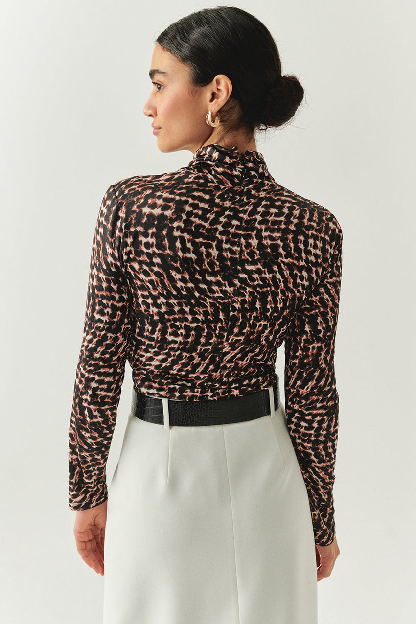 Ensley Printed Turtleneck Blouse