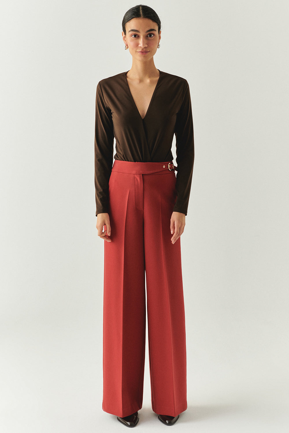 Meilani V-Neck Long Sleeve Knit Bodysuit