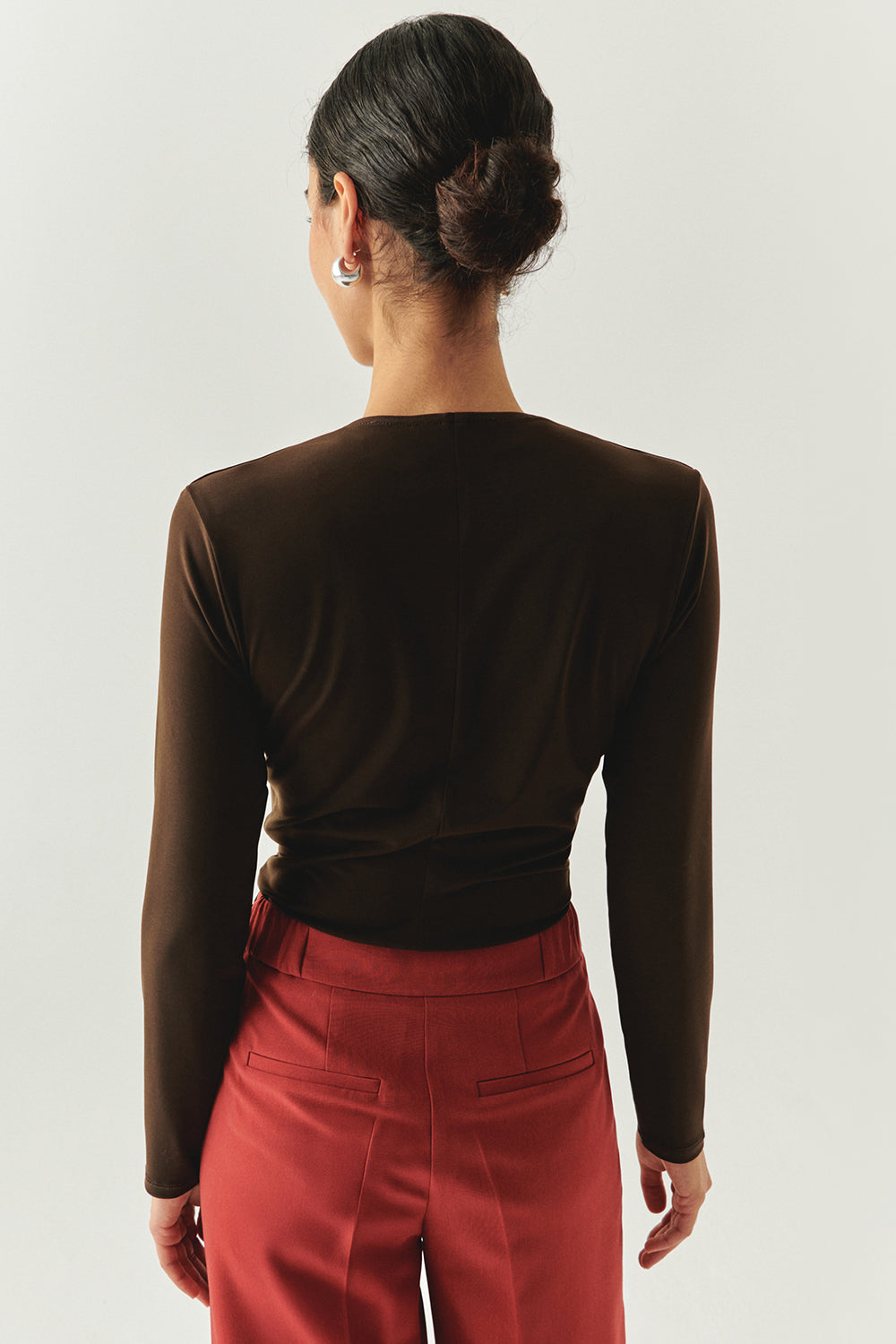 Meilani V-Neck Long Sleeve Knit Bodysuit