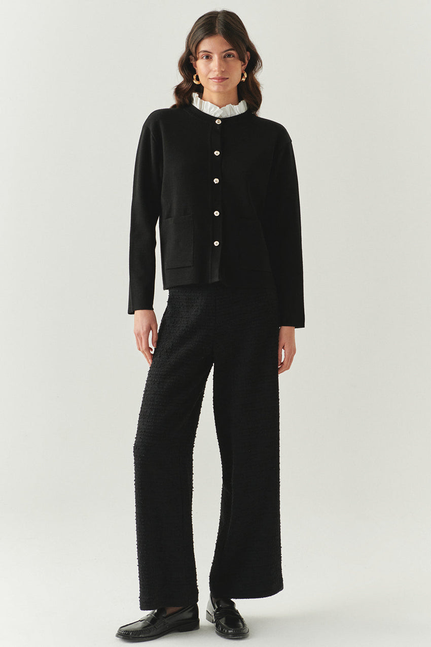 Kamilah Removable Collar Crew Neck Cardigan