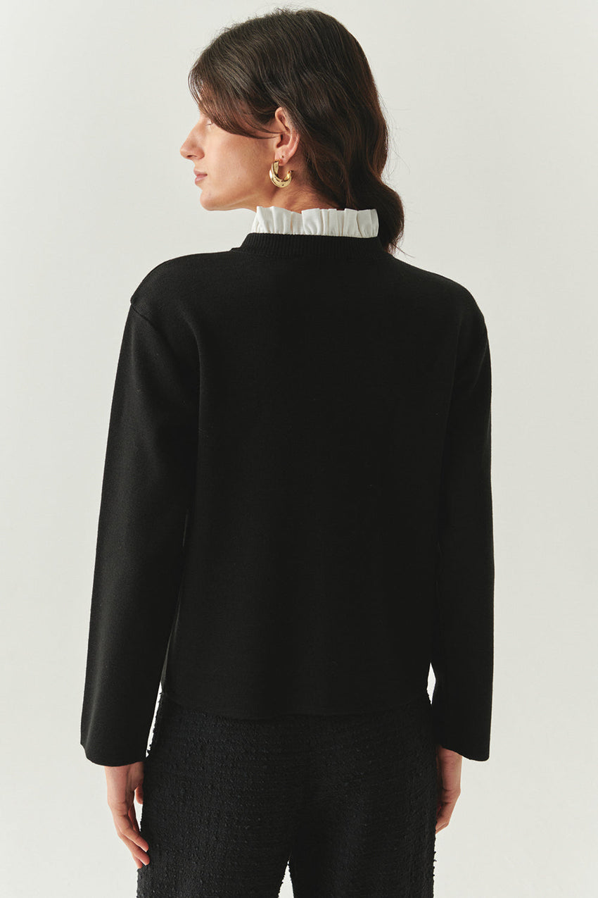 Kamilah Removable Collar Crew Neck Cardigan