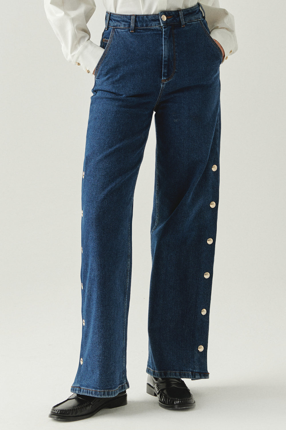 Aubrielle Dark Denim Jeans with Pockets