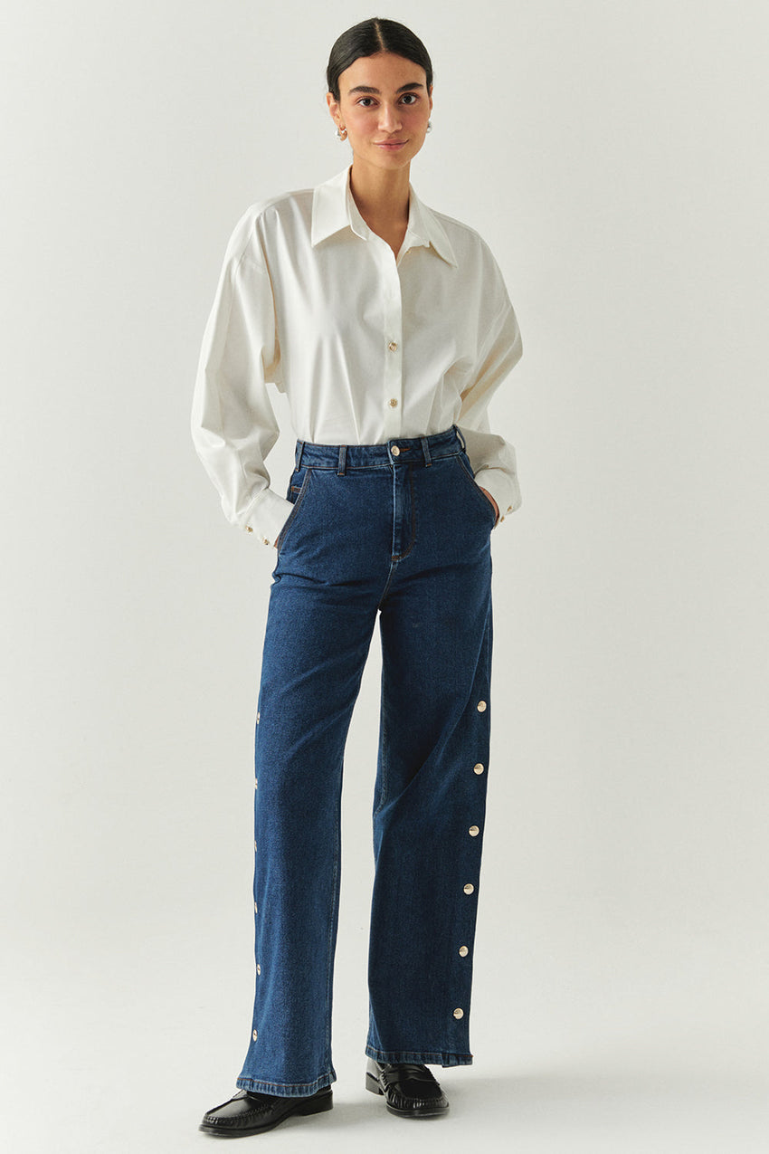 Aubrielle Dark Denim Jeans with Pockets