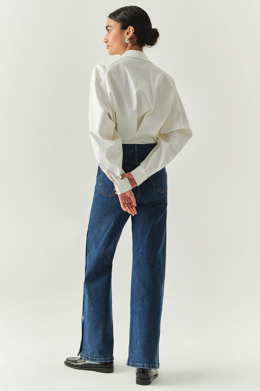 Aubrielle Dark Denim Jeans with Pockets