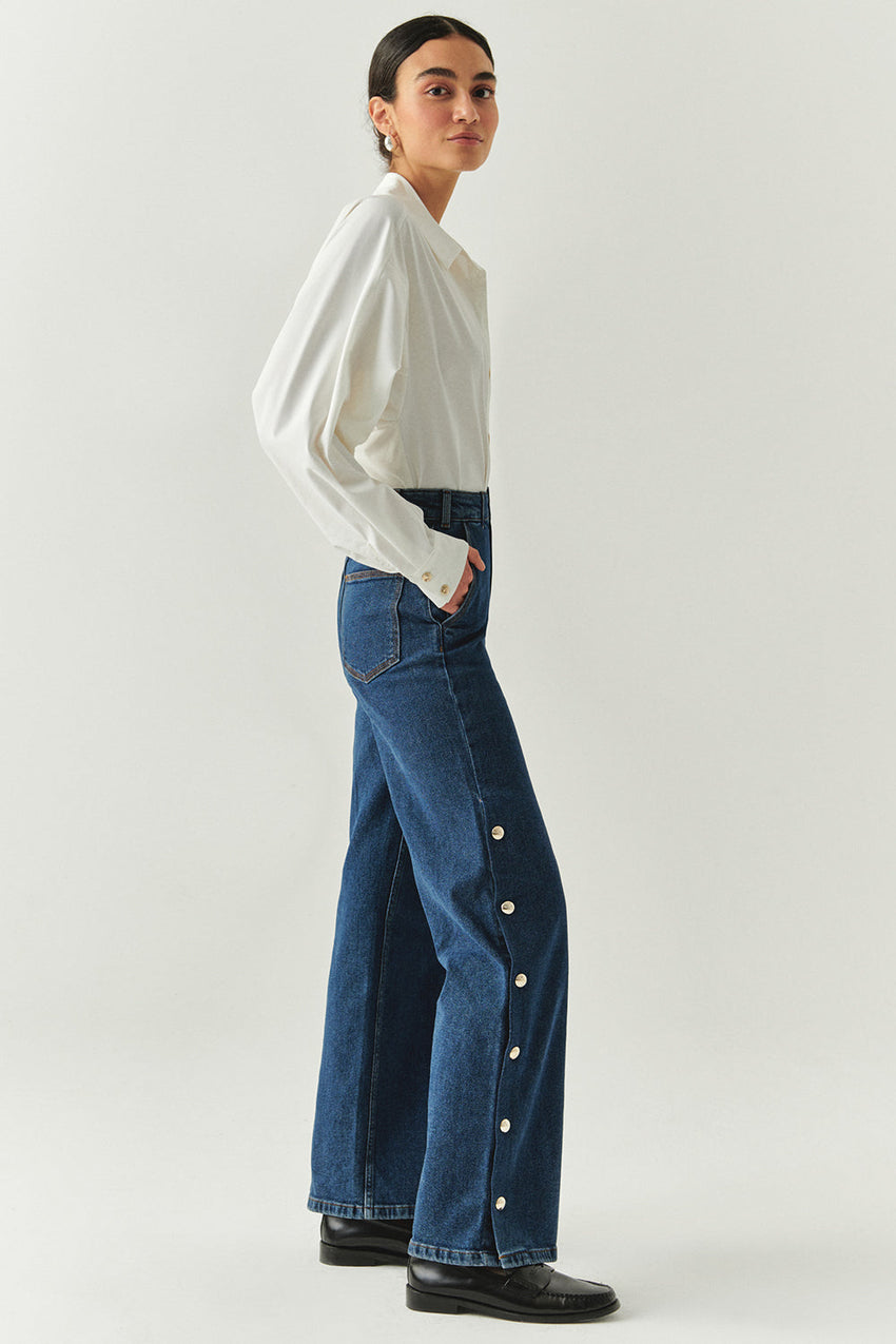 Aubrielle Dark Denim Jeans with Pockets