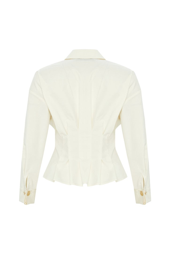 Slim Cotton Shirt - Ecru