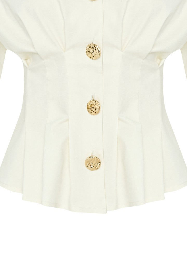 Slim Cotton Shirt - Ecru