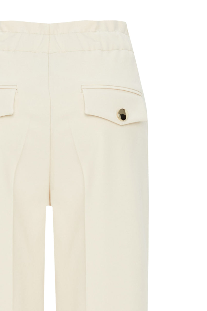 High Waist Wide Leg Pants - Ecru