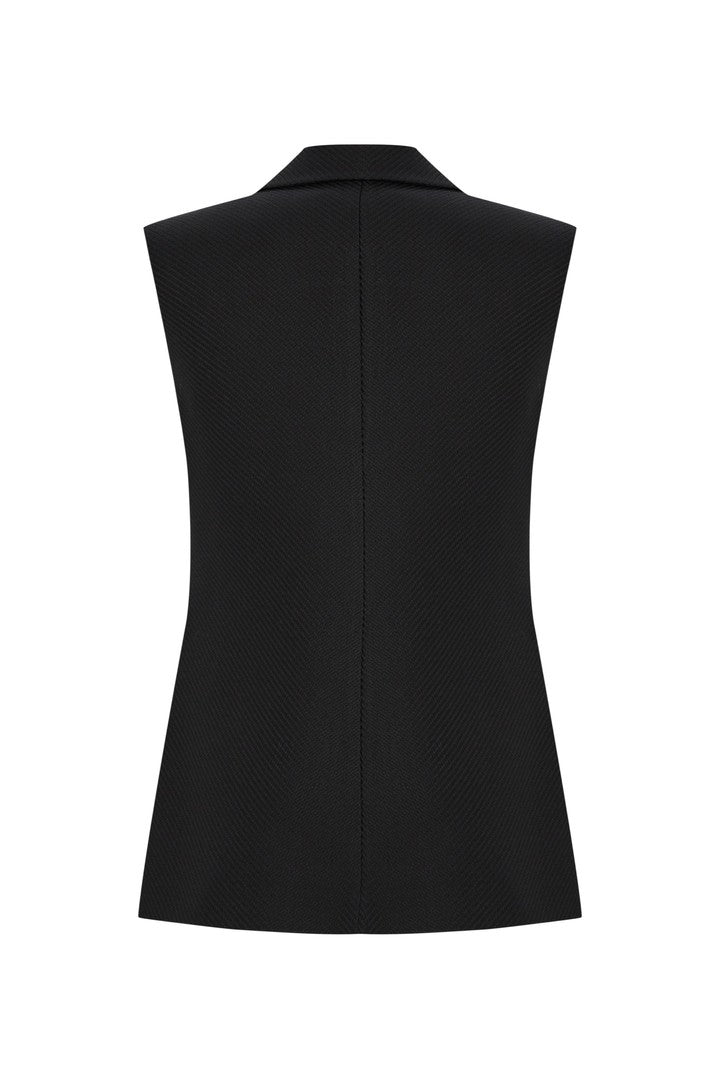 Regular Embroidered Detailed Vest - Black