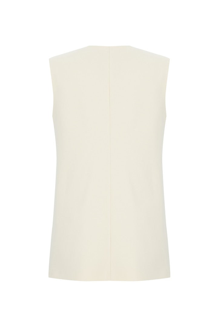Anisa Buttoned Vest – Ecru