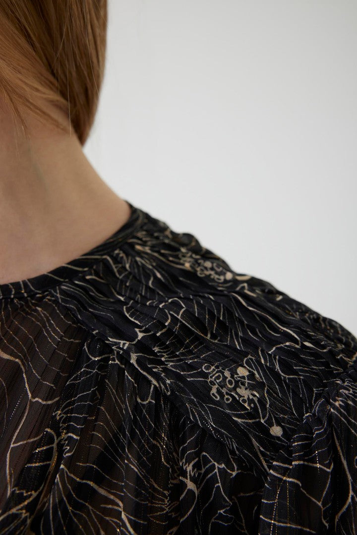 Regular Belted Waist Chiffon Mini Dress - Black