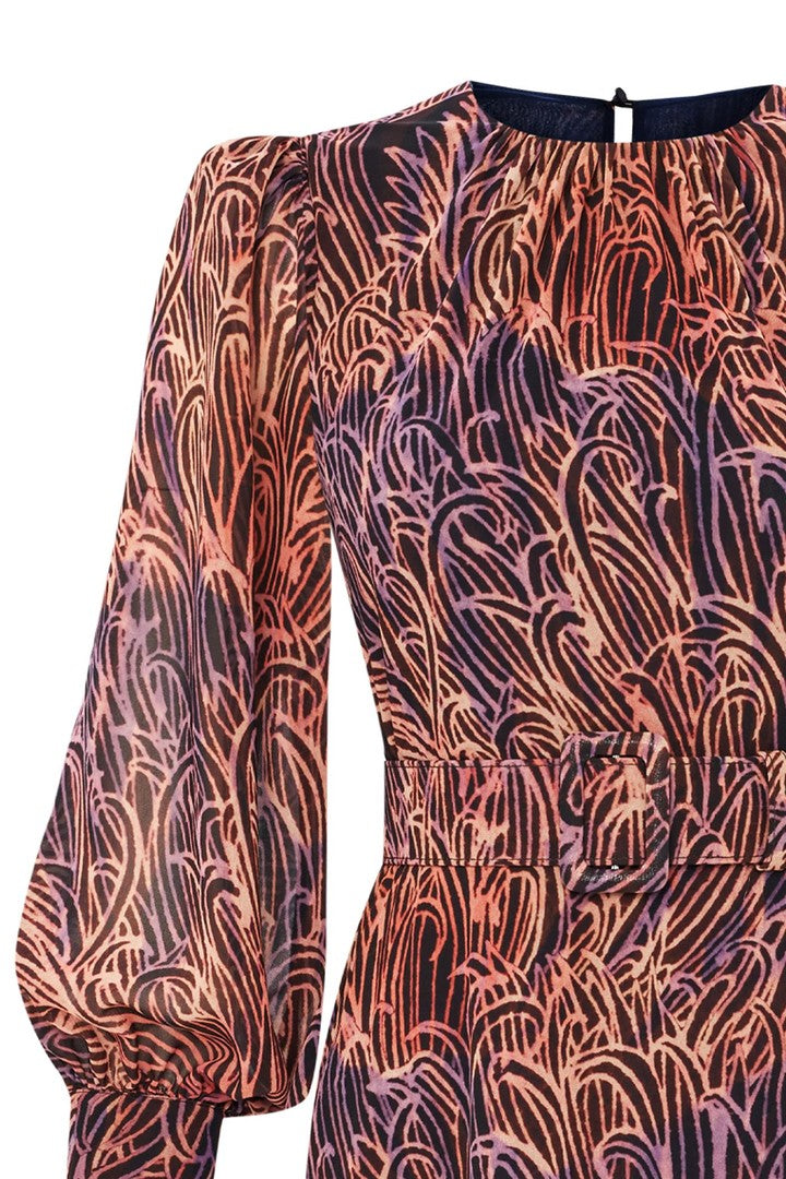 Regular Fit Midi Dress - Multi Color