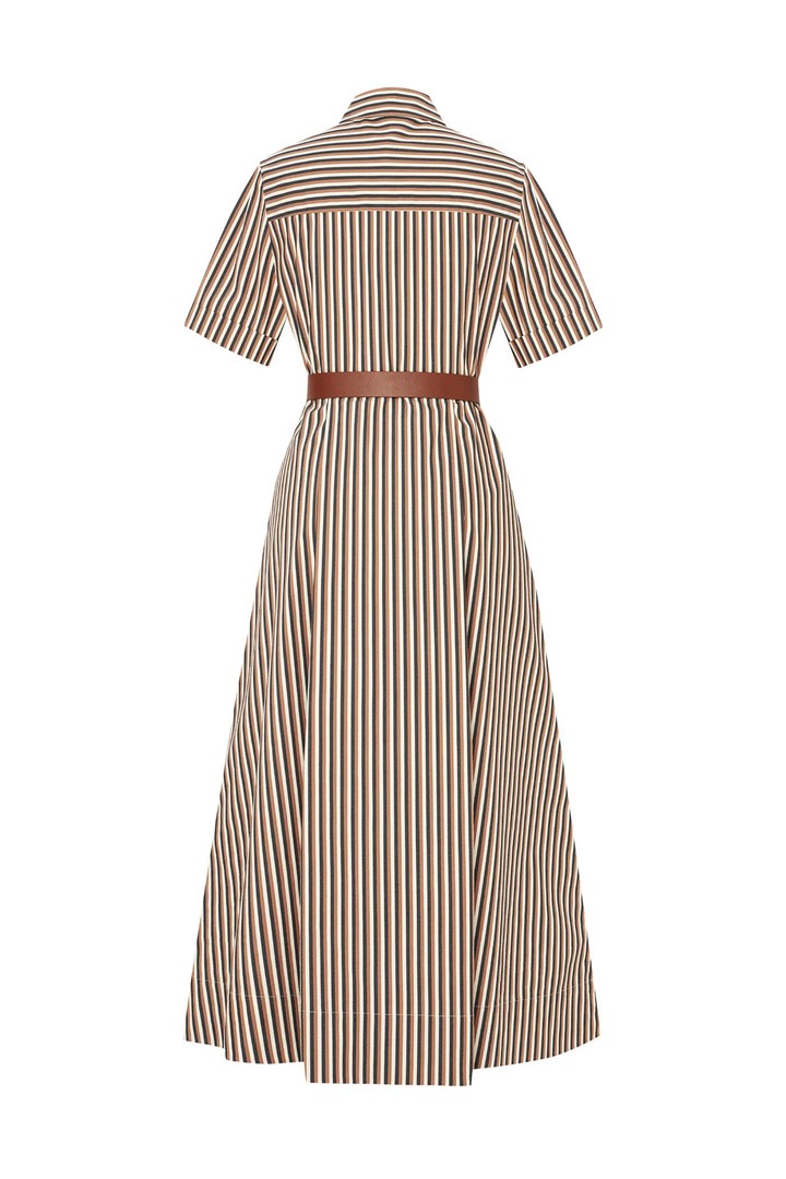 Striped Belted Midi Dress – MULTI COLOR