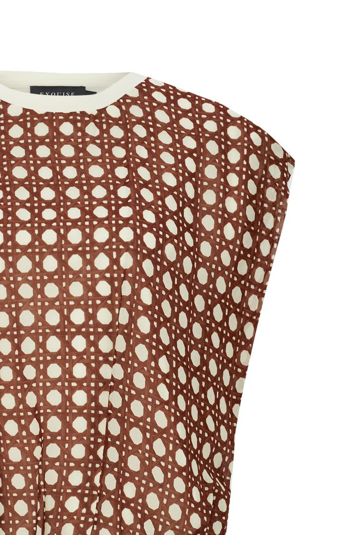 Alana Basket Weave Patterned Blouse – MULTI COLOR