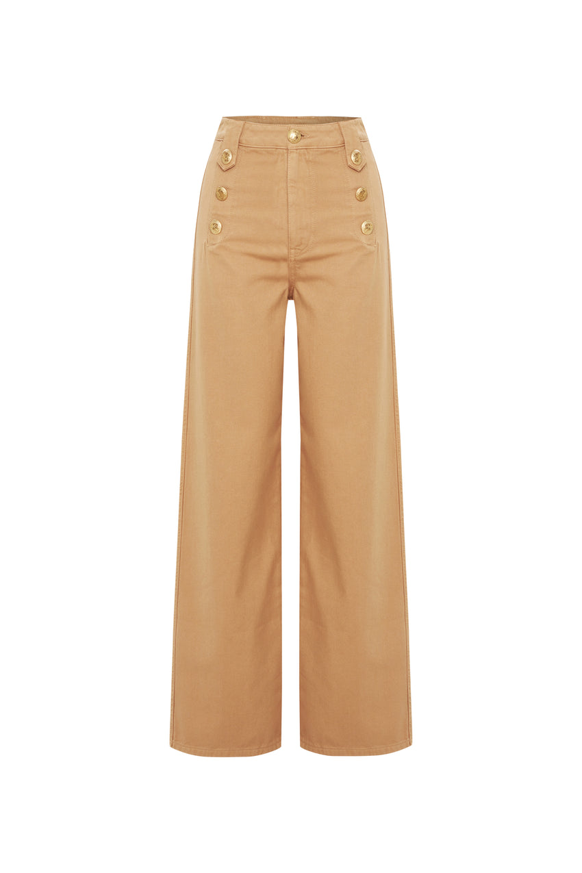 Regular Denim Pants - Camel