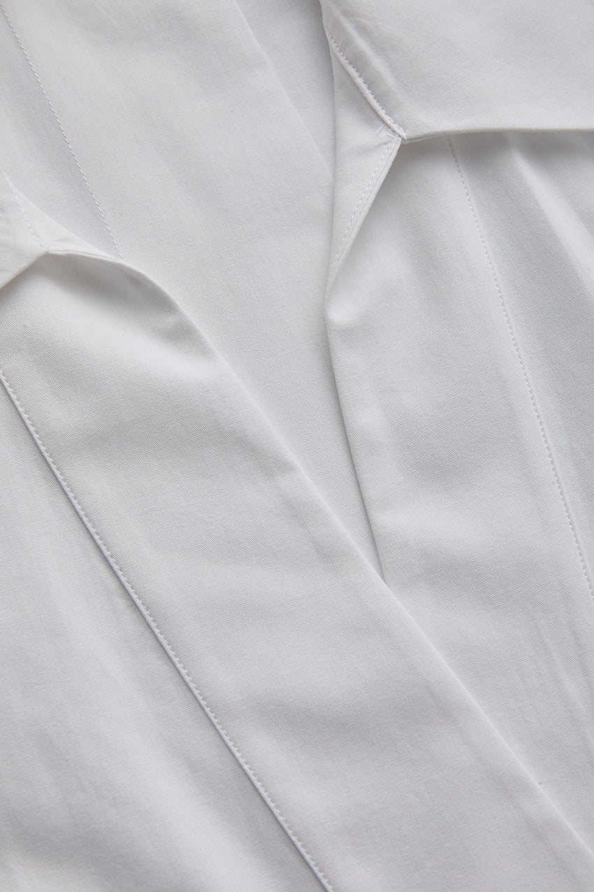 Lucia V Neck Blouse - WHITE