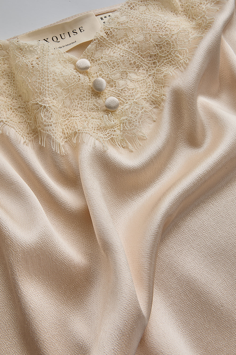 Regular Adjustable Thin Strap Blouse - Ecru