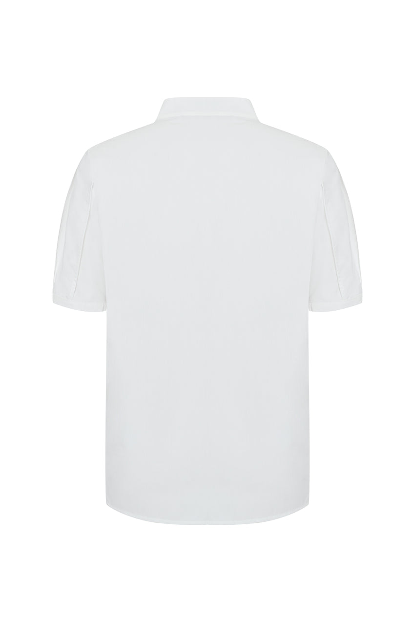 Regular Short Sleeved Blouse - White